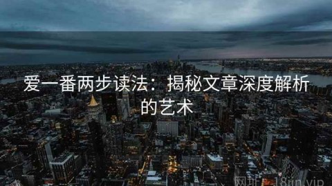 爱一番两步读法：揭秘文章深度解析的艺术