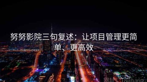 努努影院三句复述：让项目管理更简单、更高效