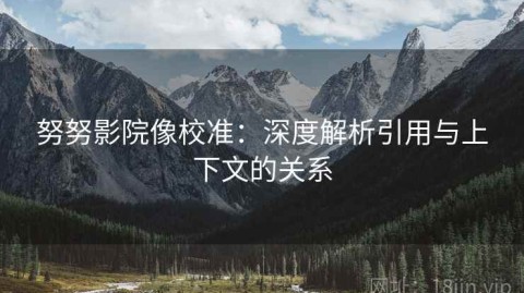 努努影院像校准：深度解析引用与上下文的关系