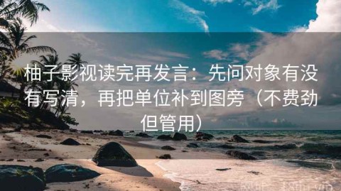 柚子影视读完再发言：先问对象有没有写清，再把单位补到图旁（不费劲但管用）