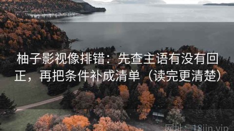 柚子影视像排错：先查主语有没有回正，再把条件补成清单（读完更清楚）
