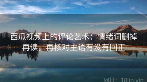 西瓜视频上的评论艺术：情绪词删掉再读，再核对主语有没有回正
