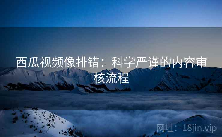 西瓜视频像排错：科学严谨的内容审核流程