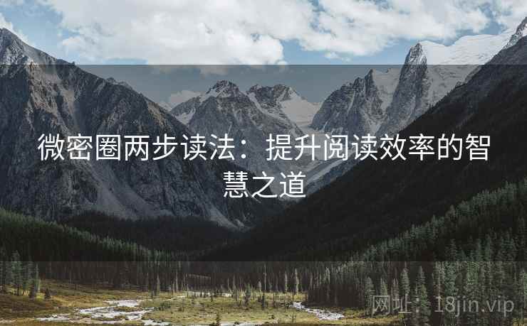 微密圈两步读法：提升阅读效率的智慧之道