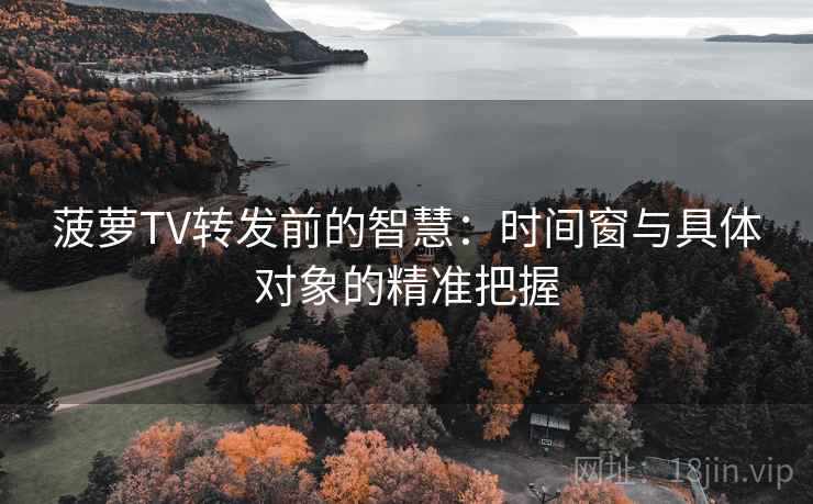 菠萝TV转发前的智慧：时间窗与具体对象的精准把握