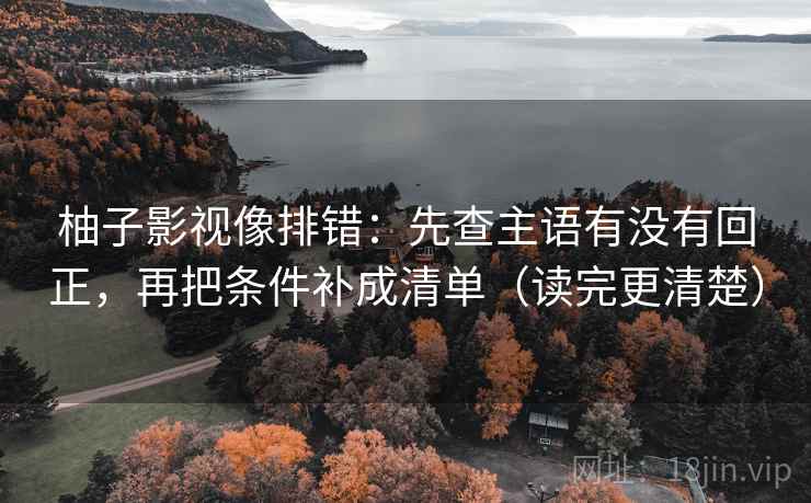 柚子影视像排错：先查主语有没有回正，再把条件补成清单（读完更清楚）